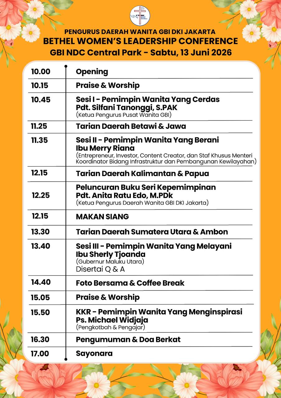 Rundown acara Bethel Women's Leadership Conference versi penuh